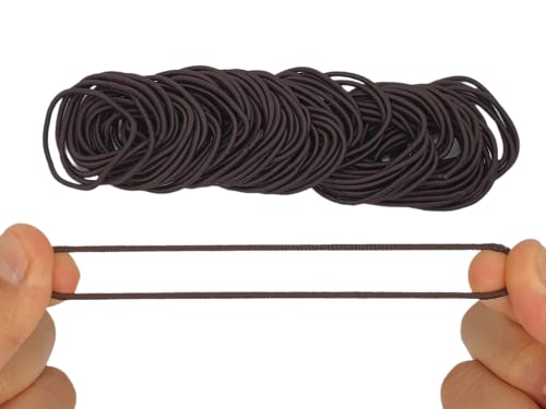 110 PCS Elastic Hair Bands, 2mm Elastic Hair Ties Ponytail Holders, Bulk Hair Ties No Metal Gentle Elastics for Women Men Girls Kids Hair elastics Band (Brown)