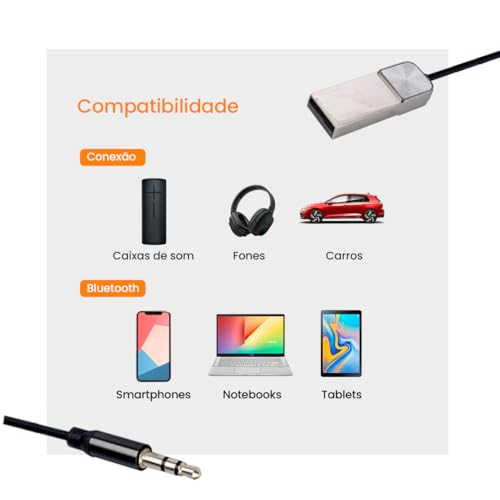 Haiz Adaptador Bluetooth 5.1 Usb P2 Carro Automotivo HZ-B27