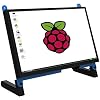 7 inch touchscreen monitor display with propeller stand hd 1024 x 600 driver-free plug & play capacitive touch 7 inch screen for raspberry pi 4/5 computer tv box dvr game device