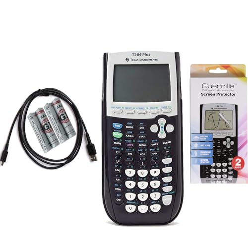 Image of Texas Instruments TI 84 Plus Graphing Calculator with Guerrilla Military Grade Screen Protector Set, Certified Reconditioned (Renewed)
