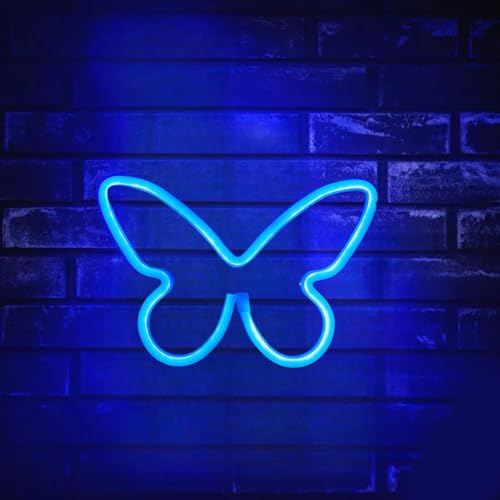 Image of 1 Pcs Butterfly Neon Signs，USB or 3-AA Battery Powered Neon Light or Party, Birthday, Wedding, Bedroom Wall Bar, Bedroom, Indoor