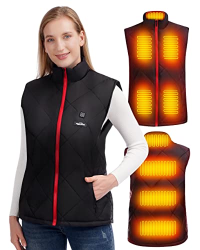 Heatedtek Women Heated Vest - Lightweight Heating Jacket Vest, 8Pcs Heating Pads, 3 Temperature Control (Without Battery) #TOP17