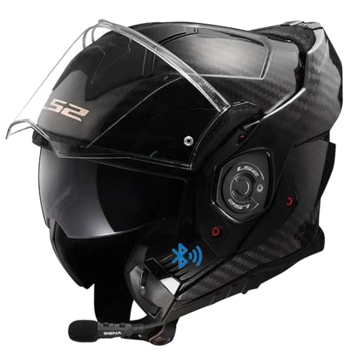 LS2 ADVANT X FF901 Designed Carbon Bluetooth Sena Intercom Integrado - Casco de Moto Modular 180 Grados - Integral P/J + Pinlock - Homologado ECE 22.06 (S)