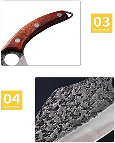 Miniatura 5 de Cuchillo de carnicero forjado de 6 pulgadas, cuchillo de carnicero forjado a mano para carne, cortador de verduras, cortador de verduras al aire