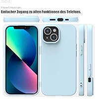 Zuvirelx Silikon Handyhülle für iPhone 13 Mini Hülle, Weiches Griff, Dünne, Minimalistisch, Stoßfest, rutschfest, Taschenpassend - Eisblau – Ansicht 7