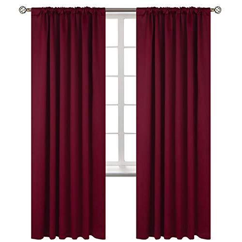 Bgment Rod Pocket And Back Tab Blackout Curtains For Bedroom - Christmas Thermal Insulated Room Darkening Curtains For Living Room, 2 Window Curtain Panels (52 X 84 Inch, Burgundy) #TOP7