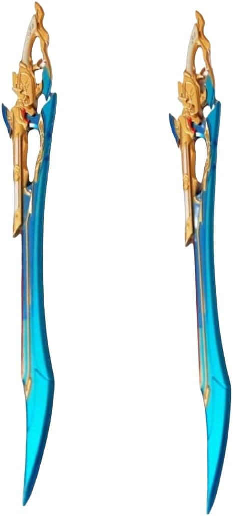 damdos Halloween Prop Cosplay Sword for Feixiao Axe,2PCS 40" Feixiao Swords Weapons Fancy Party Costumes Accessories Birthday Gifts(2pcs Set)