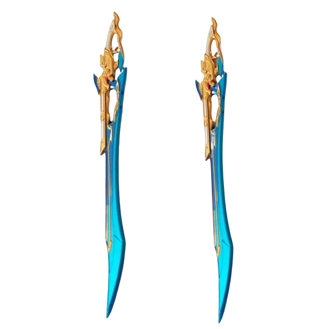 damdos Halloween Prop Cosplay Sword for Feixiao Axe,2PCS 40" Feixiao Swords Weapons Fancy Party Costumes Accessories Birthday Gifts(2pcs Set)