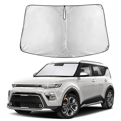 Image of Autovir Windshield Sun Shade Fit for 2020-2024 2025 2026 Kia Soul Sunshade, Front Car Window Shades Sun Visor, Blocks UV Rays & Heat, Car Accessories