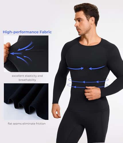 TAILONG Long Sleeve Compression Shirts for Men - Athletic Base Layer Workout Shirt Crew Neck Undershirt2