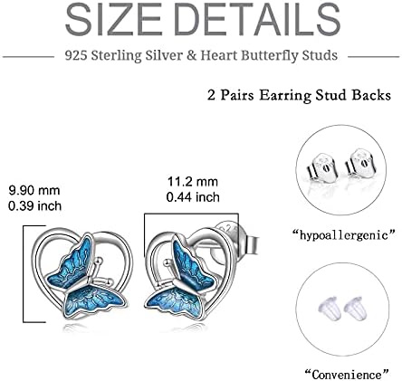 VONALA 925 Sterling Silver Butterfly Earrings Jewellery Gifts for Women Girls