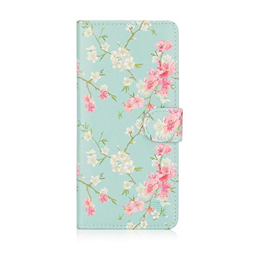 32nd Floral Series - Design PU Leather Book Wallet Case Cover for Samsung Galaxy S10 Plus, Designer Flower Pattern Wallet Style Flip Case With Card Slots - Spring Blue