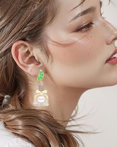 2 Pairs Tequila Earrings for Women Trendy Tequila Wine Glass Earrings Rhinestone Lime Tequila Wine Bottle Ear-Rings Birthday Holiday Party Prom Celebration Jewelry Accessories3