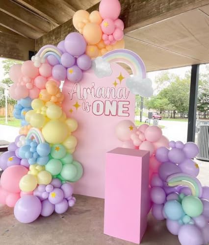 Image of Pastel Rainbow Balloon Arch Kit, 162Pcs Macaron Assorted Colorful Party Balloon Garland Kit for Baby Shower, Wedding, Engagements, Birthday, Gender Reveal, Anniversary, Easter Decorations
