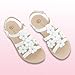 SKABIU Girls Sandals Kids Strap Flat Sandals Open Toe Summer Flower Casual Shoes US 2 Big Kid White