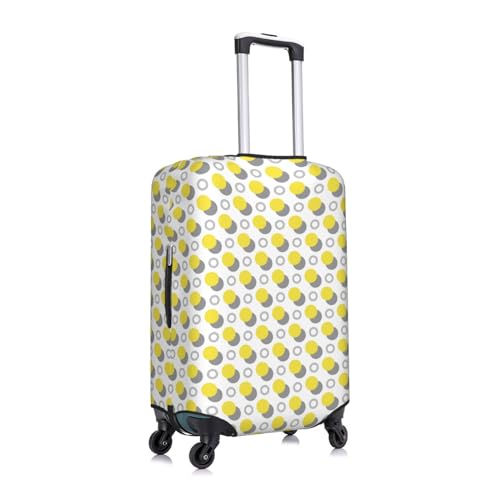 Yellow Dot Print Luggage Cover Protector Anti-Scratch Washable Fits 18-32 Inch Luggage-Medium3