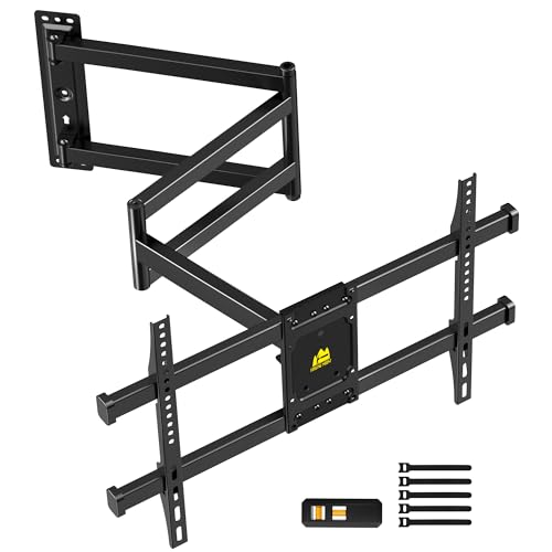 FORGING MOUNT TV Wandhalterung mit 820mm Extra Langem Gelenkarm für 37-75 Zoll bis zu 40kg, Wandhalterung Fernseher Schwenkbar Neigbar 180° Drehbare, Ecke TV Halterung 3 Klappbare Arme, VESA 600x400mm
