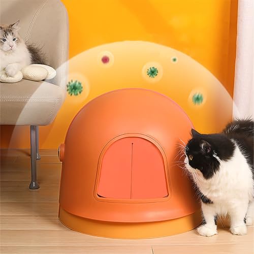 Arenero para gato extra grande con tapa cerrado y anti-salpicaduras miniatura 7
