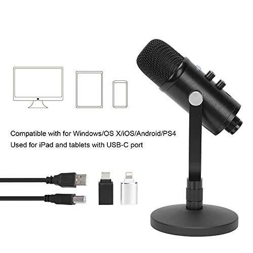 Ejoyous USB Mikrofon, Höhenverstellbar 360° Verstellbar Microphones Computer Mikrofon mit iOS und Typ-C-Adapter für… – Bild 8