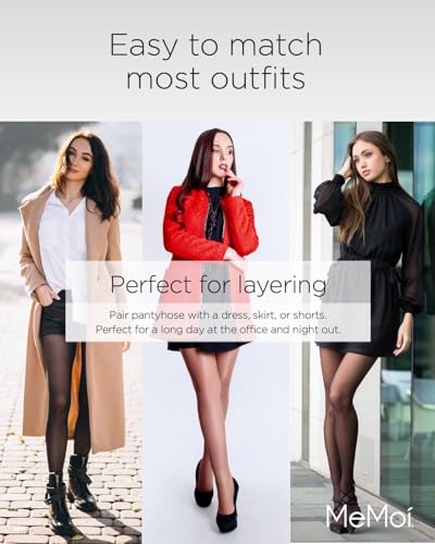 MeMoi Bodysmoothers Footless Pantyhose for Women,Ultra Sheer Super Shaper Control Top Pantyhose - Sizes Small to Q24