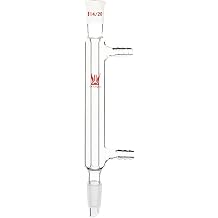 Liebig Condenser, Borosilicate Glass Liebig Condenser with 14/20 Joints, 120mm Jacket Length & 8mm Glass Hose Connection, Lab Glassware