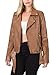 KOGMO Women's Faux Leather Zip Up Everyday Bomber Jacket