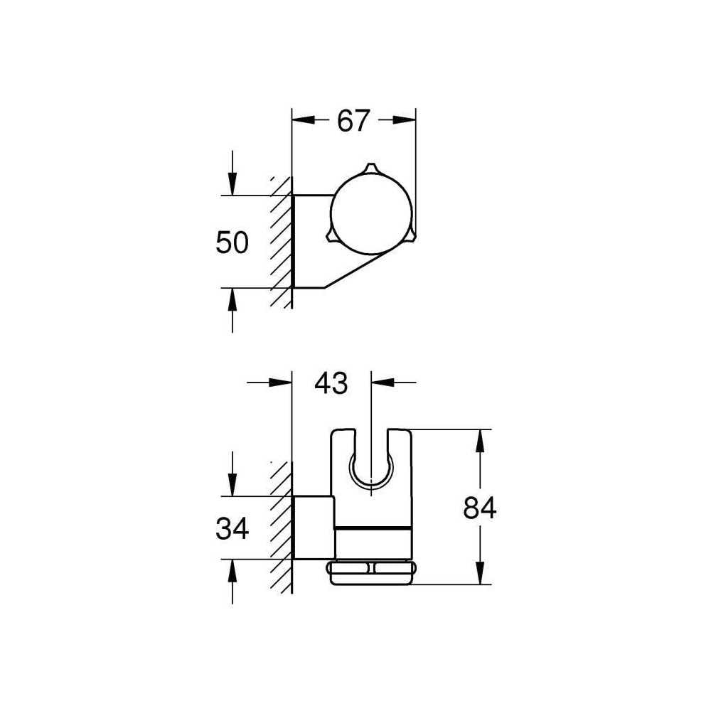 Grohe Vitalio Rain Wandbrausehalter, chrom, 1 Stück, 26183000
