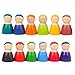 Produktbild jiheousty Montessori Satz Von 12 Regenbogen Freunde Peg Puppen Aus Holz Pretend Play Menschen Figuren Baby Spielzeug Umweltsicherheit Farbe