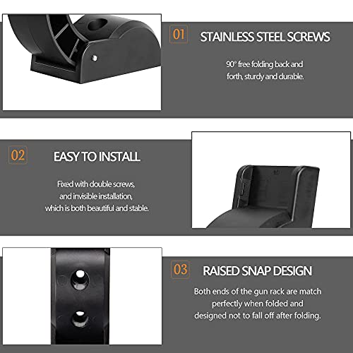 Adoreal 2 Pack Gun Rack Wall Mount, Compatible With Rifle Shotgun #TOP1