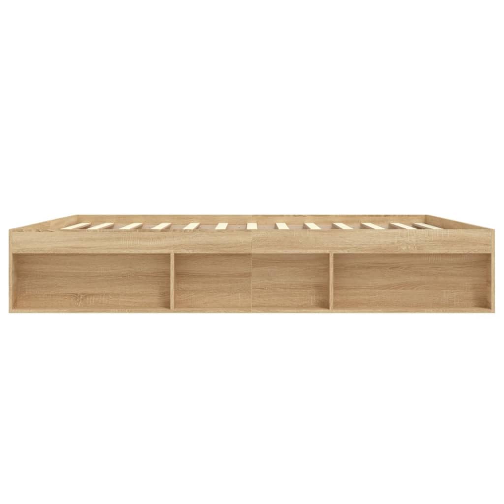 Gecheer Struttura Letto,Giroletto,Matrimoniale,Moderno,in Legno Multistrato,Rovere Sonoma,con Senza Testiera,con Porta Libri,200x200 cm,Letto con Doghe, Letto,Matrimoniale Moderno,200x200 cm