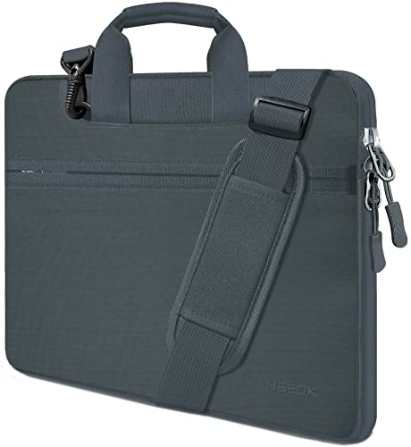 Image of Hseok 17.3 Inch Laptop Shoulder Bag, Water-Resistant & Shockproof Protective Computer Case Compatible with 17.3 inch Dell Asus HP Lenovo Acer MSI Notebooks,Dark Gray