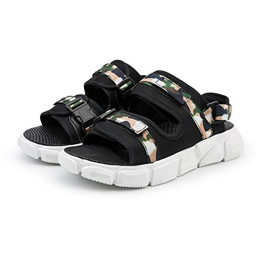 Xingyue Aile Pantoffels en sandalen voor vrije tijd en strand, ademend, voor heren, open tenen en buckle upschoenen, hook & lus-strap, elastisch, licht, slijtvast, pantoffels - Afbeelding 3