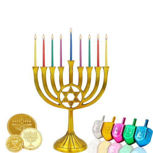The Dreidel Company Menorah Candles Chanukah Candles 44 Colorful Hanukkah Candles for All 8 Nights of Chanukah Single-Pack