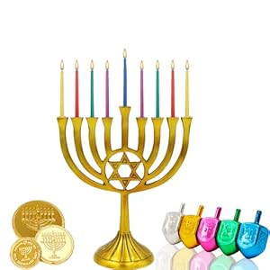 The Dreidel Company Menorah Candles Chanukah Candles 44 Colorful Hanukkah Candles for All 8 Nights of Chanukah (Single-Pack) The Dreidel Company Menorah Candles Chanukah Candles 44 Colorful Hanukkah Candles for All 8 Nights of Chanukah Single Pack