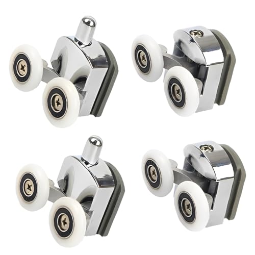 OUDQFCJ 4 Piezas Rodamientos de mampara corredera de ducha doble,ducha,mampara ducha ruedas,Rodillos de Recambio para Las Puertas,Ruedas de Baño,Puertas de Cabinas de Ducha
