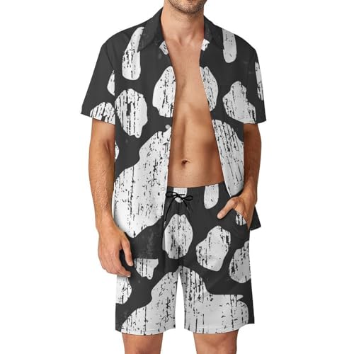 Chemise Hawaïenne Homme pour Éviter la Chaleur Ensemble Plage Short Pantalon Patte Blanche