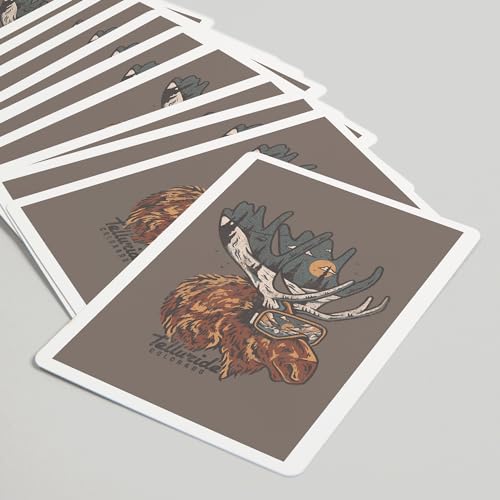 Lantern Press Telluride Colorado Ski Moose 52 cartas póker miniatura 5