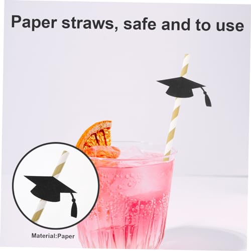 Pitillos de papel negro para graduación 12 piezas miniatura 7