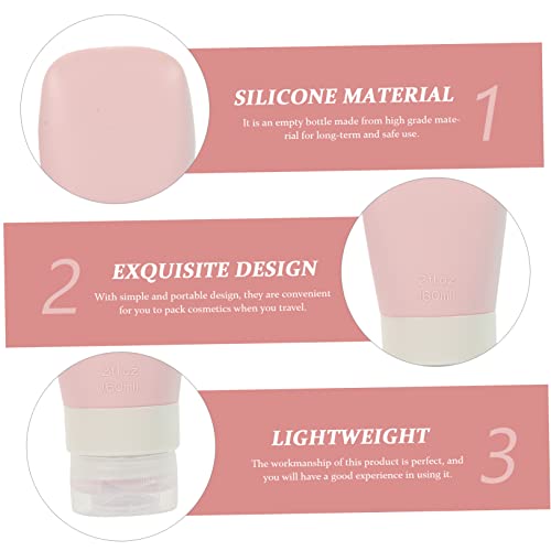 Ipetboom 1Set Silicone Travel Bottles Leakproof Lotion Dispenser Bottles for Toiletries Tsa Approved Travel Accessories for Shampoo Creams and Sunscreen Portable 60ml