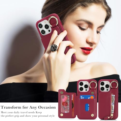 Ｈａｖａｙａ Flip Wallet Case for iPhone 14 Pro - Rose Red - image 4