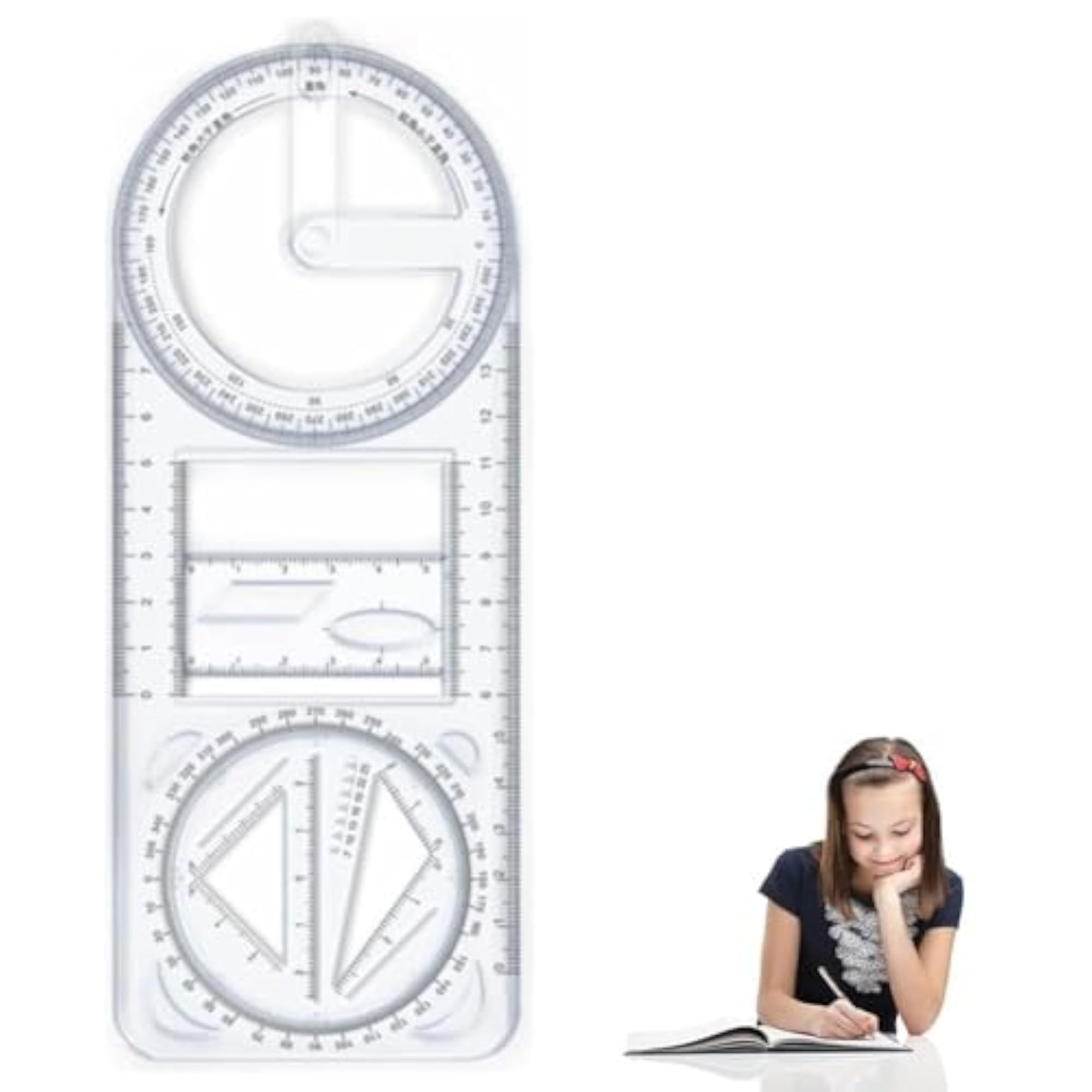 Multifunctional Geometric Ruler Set, 2-Pack