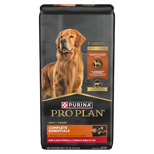 Purina Pro Plan Complete Essentials Dry Dog Food, Shredded Blend Beef & Rice - 15.9 kg Bag