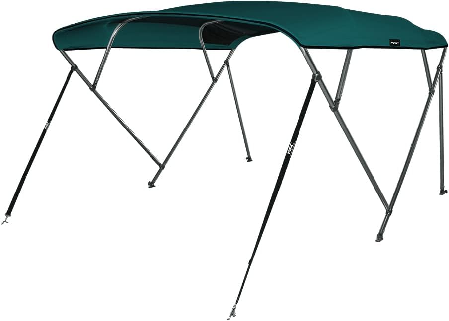 3 Bow 4 Bow Bimini Top Boat Cover,600D Solution Dyed Polyester,2 Support Poles& 4 Adjustable Straps Included