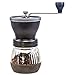 Khaw-Fee HG1B Manual Coffee Grinder with Conical Ceramic Burr - Because Hand Ground Coffee Beans Taste Best, Infinitely Adjustable Grind, Glass Jar, Stainless Steel Built To Last, Quiet and Portable