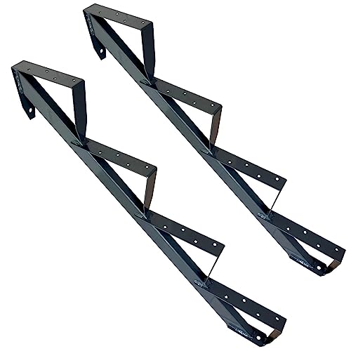 Treppenholm Holz-Treppe Treppenwange Treppenrahmen Anthrazit Wählbar 2-6 Stufen (4 Stufen)