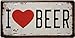 ERLOOD I Love Beer Retro Vintage Auto License Plate Tin Sign Embossed Tag Size 6 X 12