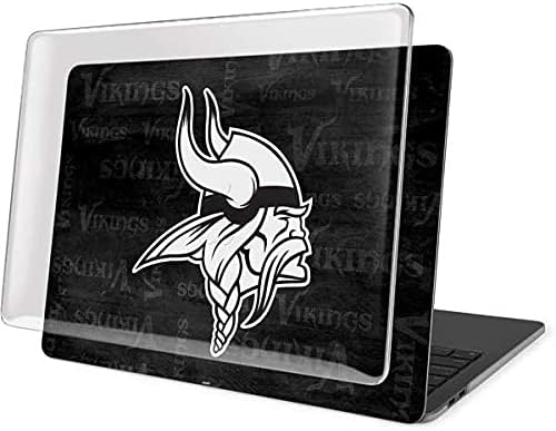 Skinit Case + Skin Compatible with MacBook Pro 15in (2016-19) - Officially Licensed NFL Minnesota Vikings Black & White Design