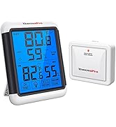 ThermoPro TP-65 Digital Hygrometer Indoor Outdoor Thermometer Wireless Temperature and Humidity M...