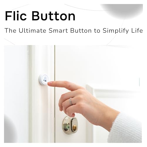 Flic Smart Button 3-Pack | Light Switch, Music Controller, Routine Trigger That Works with Alexa, Matter, Homekit, SmartThings | Easy Guided Install | Customizable | Wireless | UL Certified – White