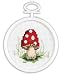 Tobin 21-1496 Janlynn Mini Cross Stitch Kit 2.5" Round-Mushroom (18 Count)